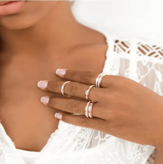 14 KT Rose Gold Stackable Virtue Anxiety Ring