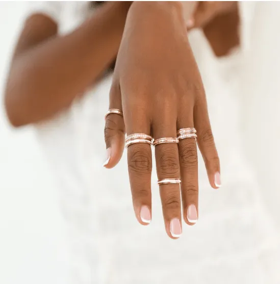 14 KT Rose Gold Stackable Virtue Anxiety Ring