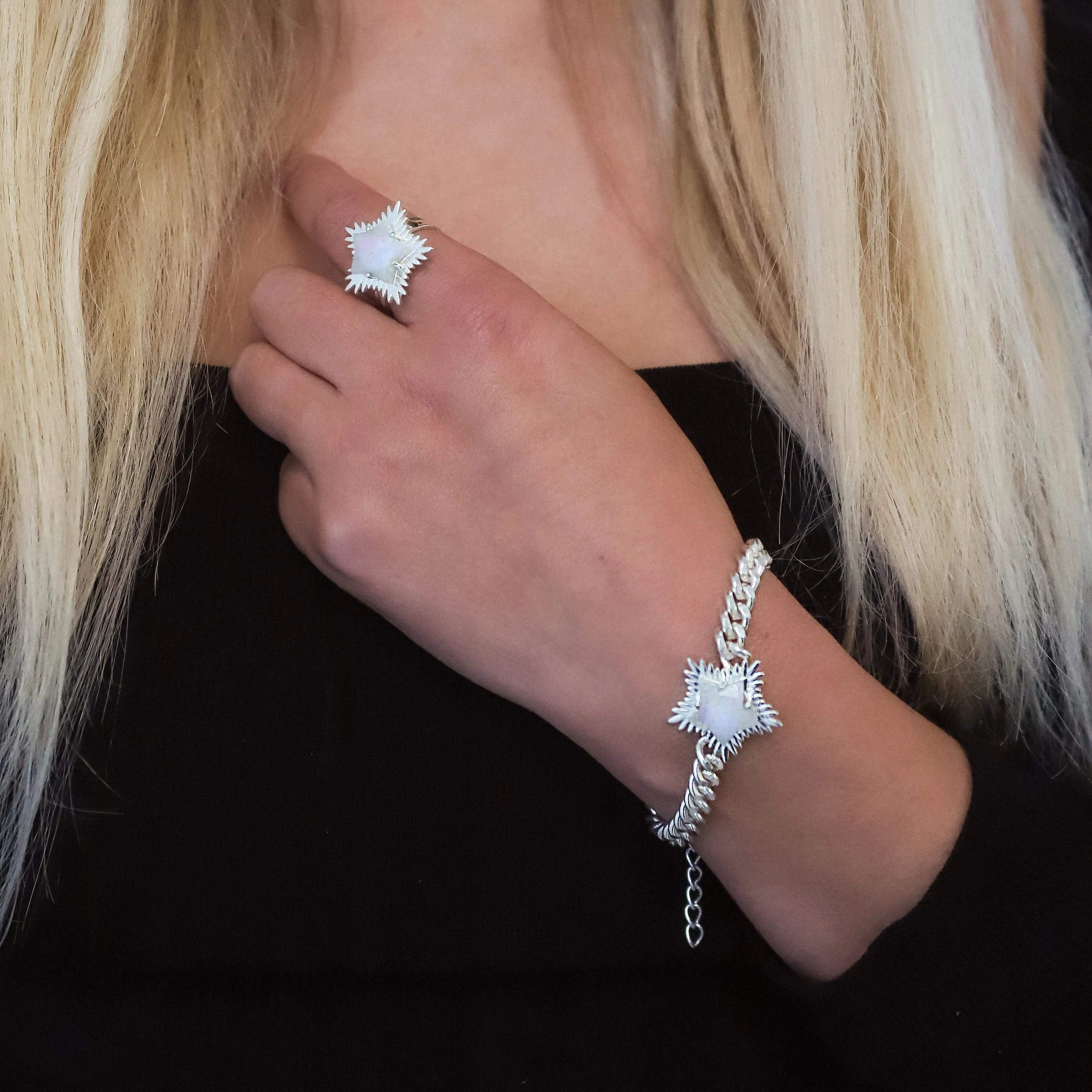 Willa Moonstone Spiky Star Bracelet | 925 Sterling Silver